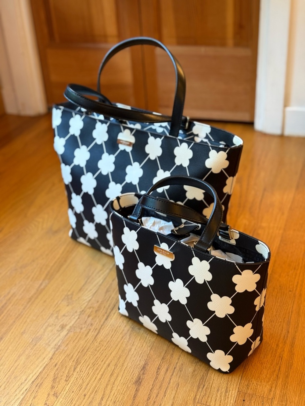 kate spade Black & White Floral Pattern Tote